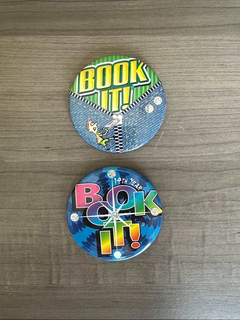 2 Vintage BOOK IT! Pins